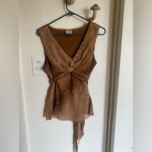 brown embroidered fairy top / blouse